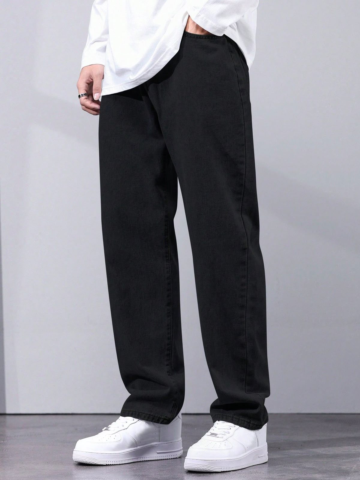 Men's Casual Black Color Jeans