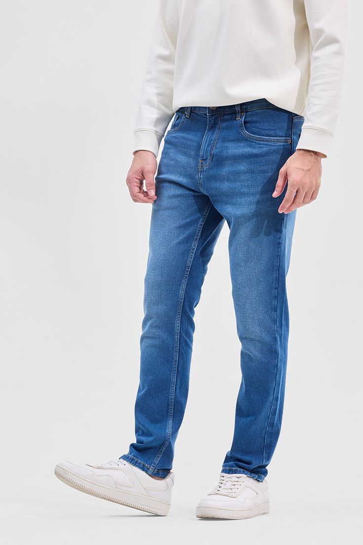 Blue Washed Slim Fit Jeans